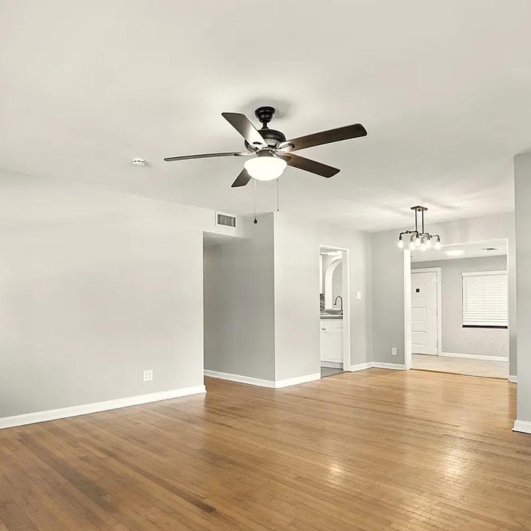 Freshly painted room with new ceiling fan installed in Sanford FL